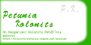 petunia kolonits business card